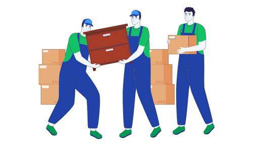 Umzugshelfer:innen bei der Arbeit